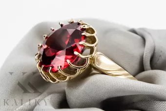 Ring Vintage style Ruby 8K κίτρινο χρυσό vrc035x-rb Art Deco